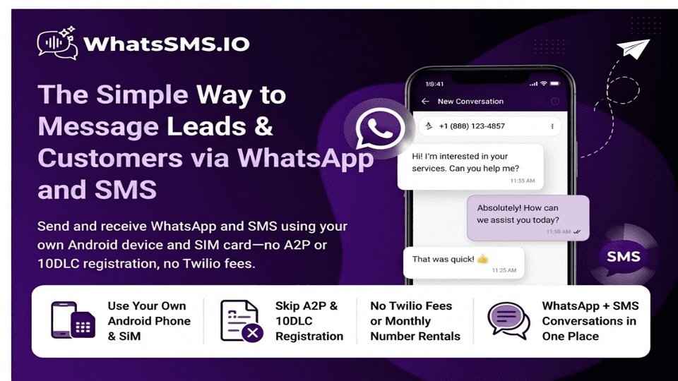 WhatsSMS GoHighLevel App - The Simple Way to Message Leads & Customers via WhatsApp and SMS